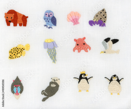 生き物刺繍セット