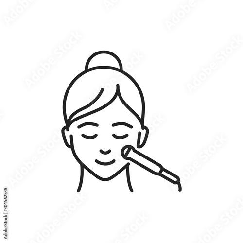 Non-injection Biorevitalization face color line icon. Pictogram for web page, mobile app, promo.