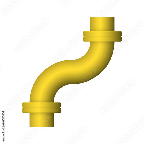 Pipe vector icon and flange fitting for pipeline connection with valve. Using for transportation liquid or gas i.e. crude, oil, natural gas, sewage, wastewater. Also for plumbing, irrigation.