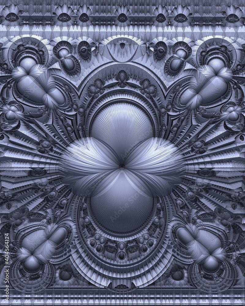 A bizarre 3D fractal relief with a complicated recursion structure.