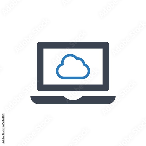 Cloud laptop icon