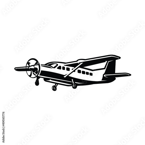 small propelle plane vector isolated