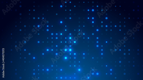 Dot white blue pattern screen led light gradient texture background. Abstract technology big data digital background. 3d rendering.