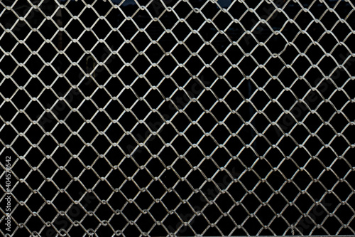 Full frame view of wire fence with a black background