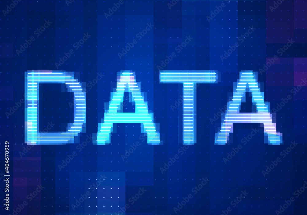 Data network Internet Mobile icon technology blue background. Abstract digital machine learning with digital future design concept.