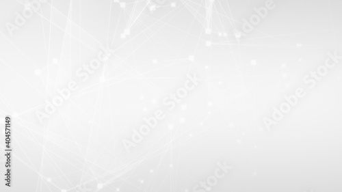 Abstract white gray polygon tech network with connect technology background. Abstract dots and lines texture background. 3d rendering.