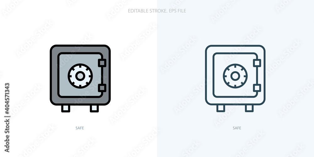 Bank safe icon for your website, logo, app, UI, product print. Bank safe concept flat Silhouette vector illustration icon. Editable stroke icons set Bank safe icon for your website, logo, app, UI, product print. Bank safe concept flat Silhouette vector illustration icon. Editable stroke icons set