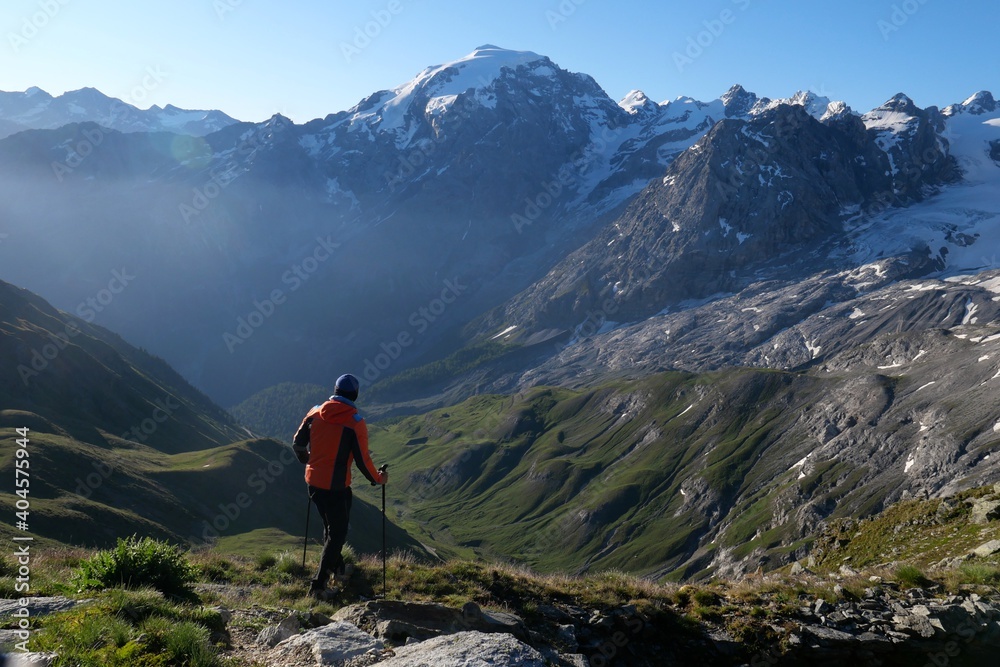 Wanderer am Ortler Alpen