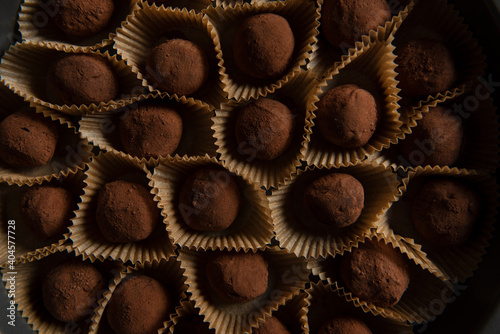 Many chocolate truffles