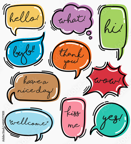 cute vector set of hand-drawn arrows,Hand drawn set speech bubbles with handwritten.