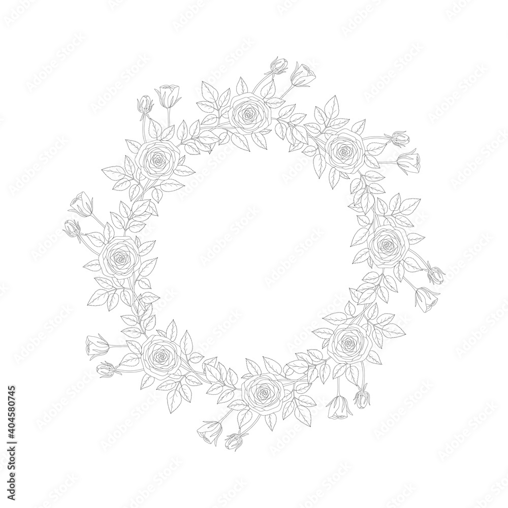 Floral background. A sketch of a rose. Floral silhouette. Floral background. A sketch of a rose. Floral silhouette.