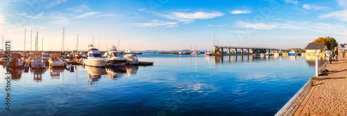 The marina 'Hafendorf Wiek' is located in the village of the same name on the Wieker Bodden in Germany on the island of Rügen.