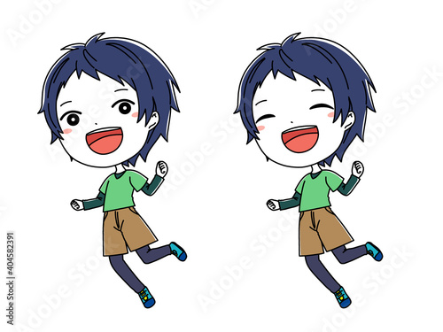 ジャンプしている女の子のイラスト