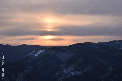 sunset in the mountains