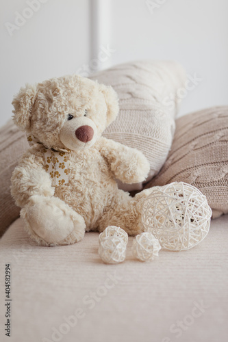Vintage Teddy bear isolated on white background