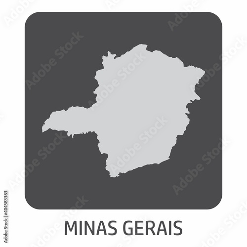 The Minas Gerais State silhouette map icon, Brazil