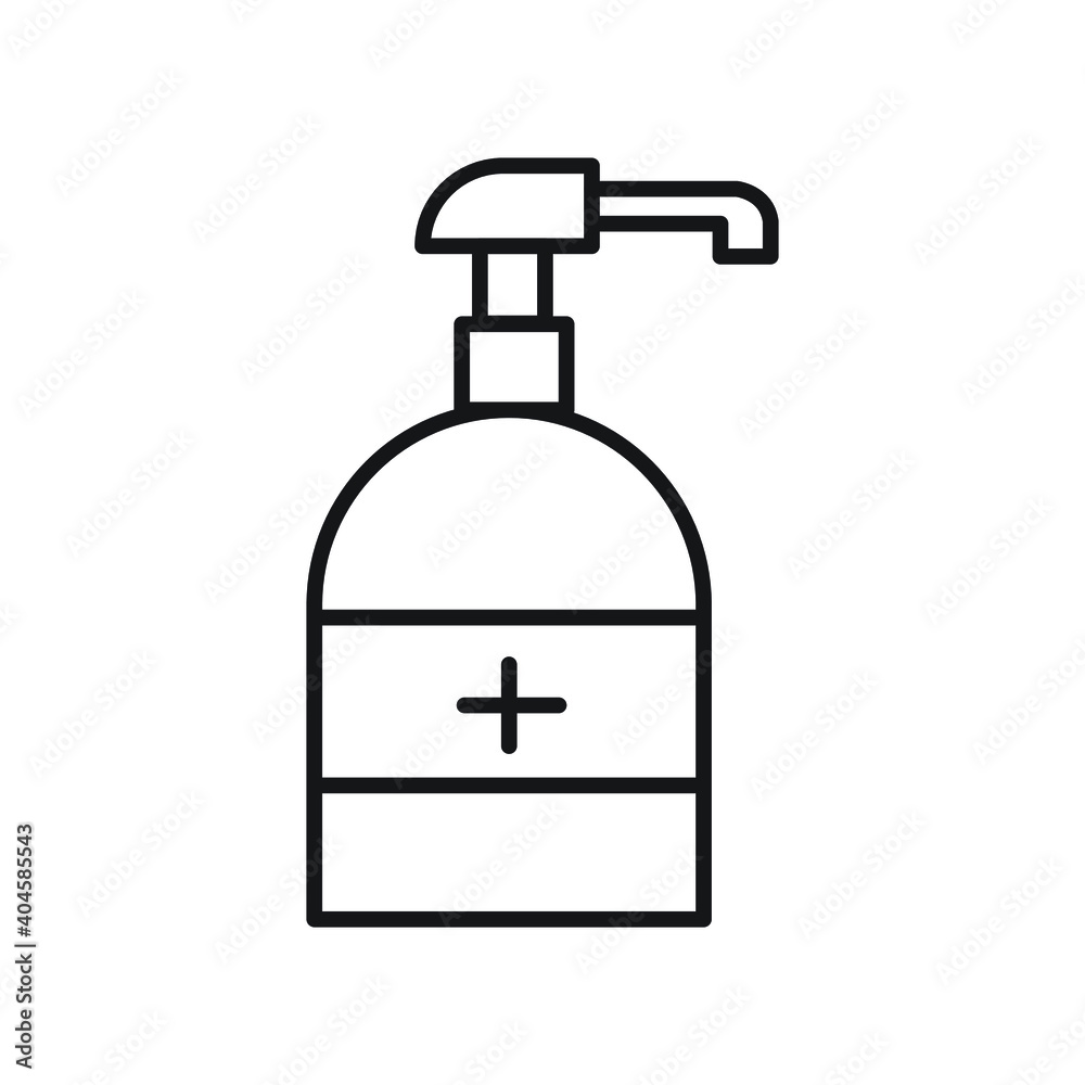 Sanitizer bottle medical line icon Sanitizer bottle medical line icon
