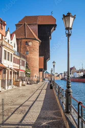 Old town in Gdansk and the Motlawa river, Poland