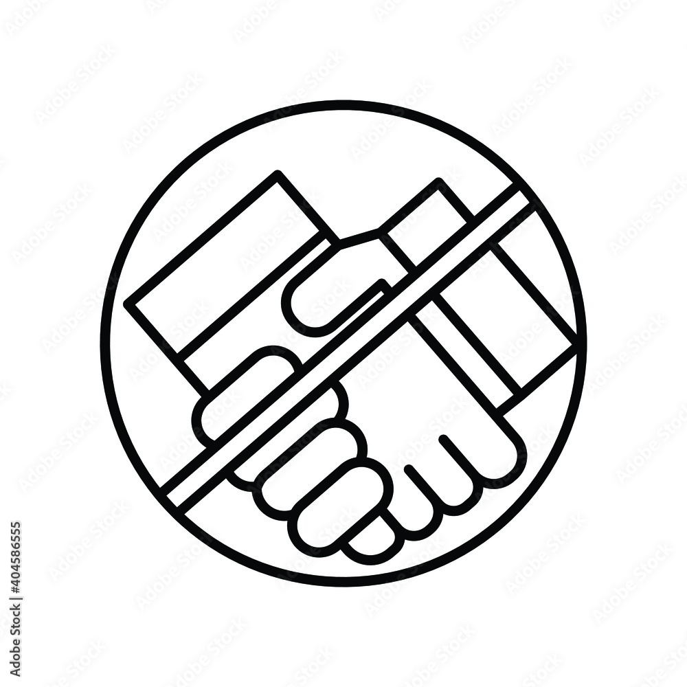 Do not shake hands icon vector illustration Do not shake hands icon vector illustration