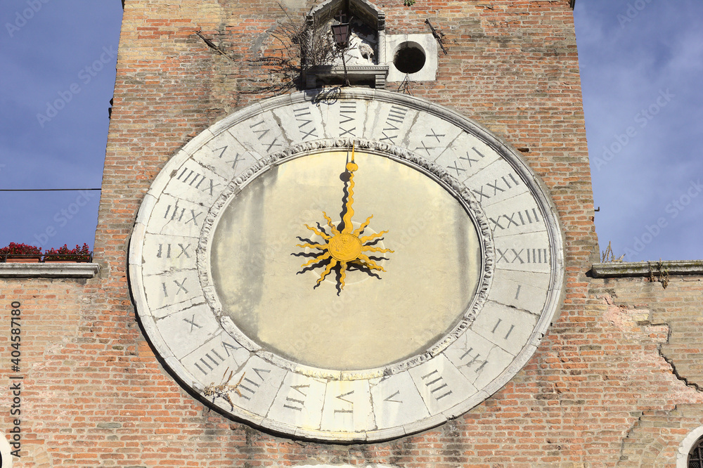 Sun Clock Tower in Venice, Italy