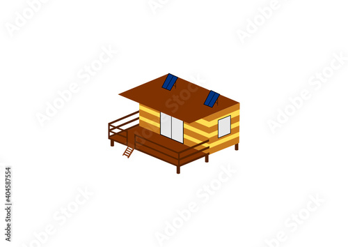 zukünftiges Mobilhome auf Campingplatz mit Solar