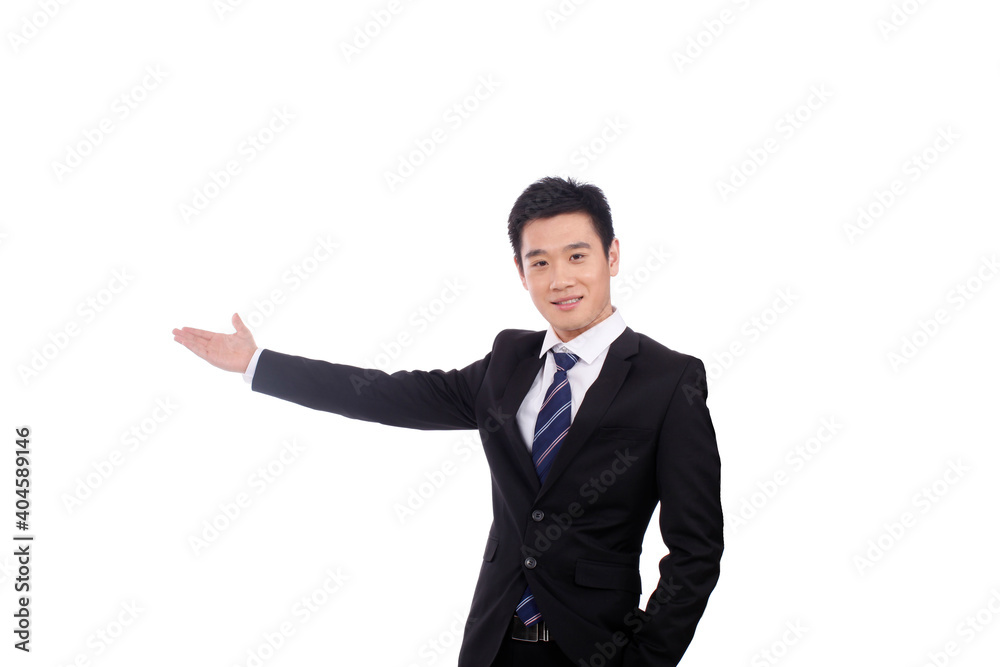 Young Business man laughing with fists up Young Business man laughing with fists up