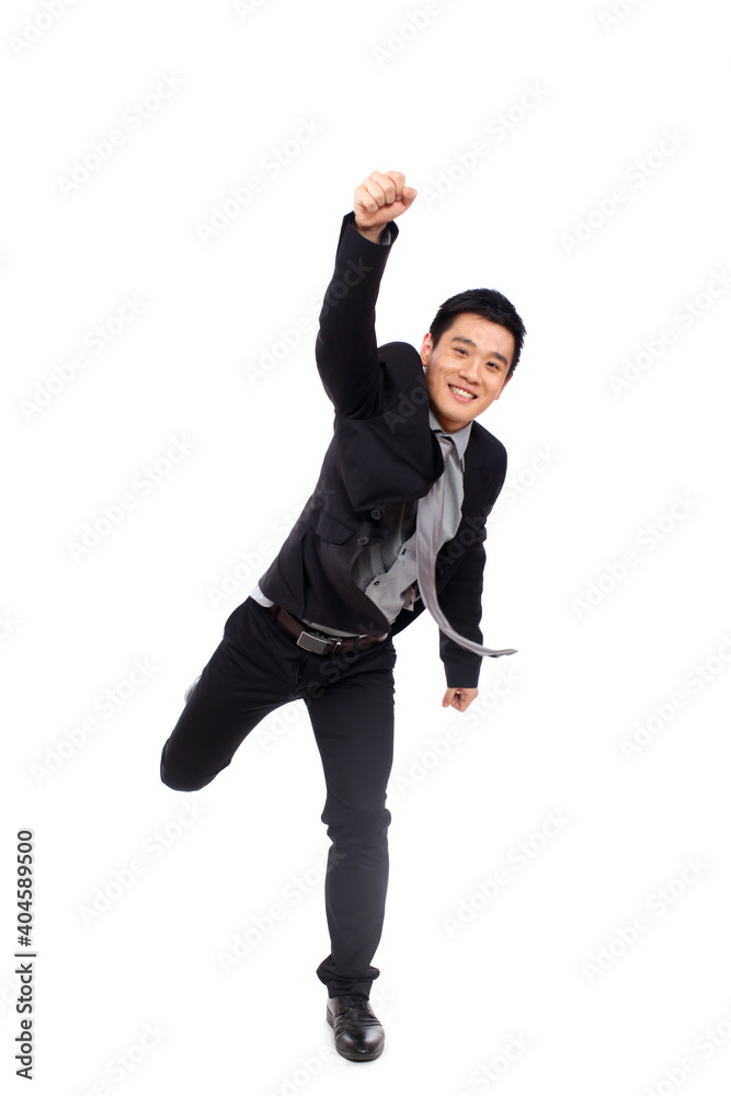 A happy young Business man Jumping up A happy young Business man Jumping up