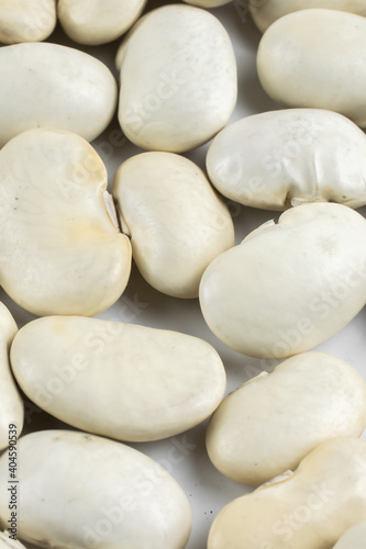 grains of white beans with visible details