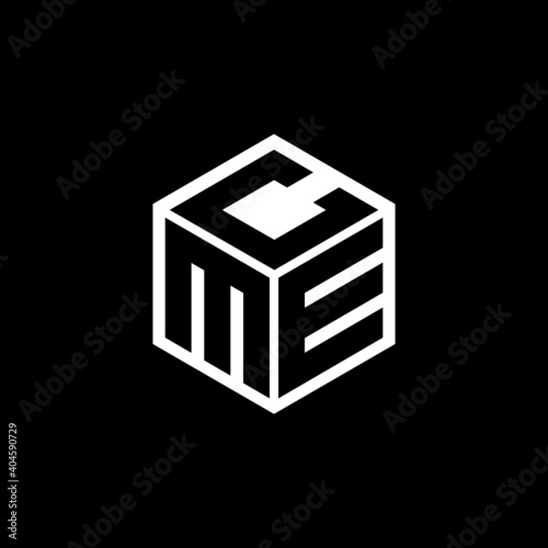 MEC letter logo design with black  background in illustrator, cube logo, vector logo, modern alphabet font overlap style. calligraphy designs for logo, Poster, Invitation, etc.
