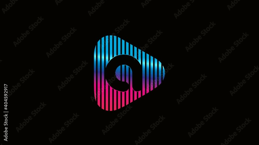 Letter A Play Button, Media Studio Stream Based Technology, Colorful logo Videos Letter A Play Button, Media Studio Stream Based Technology, Colorful logo Videos