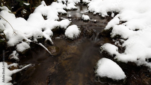 Wonderful cold winter morning in Lithuania. photo