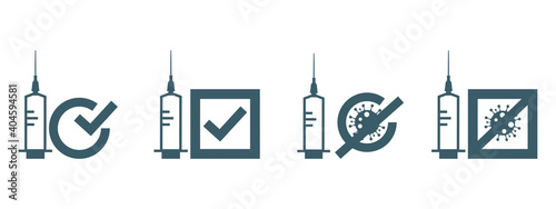 Vaccine covid-19 use icon. Flat vector illustration.