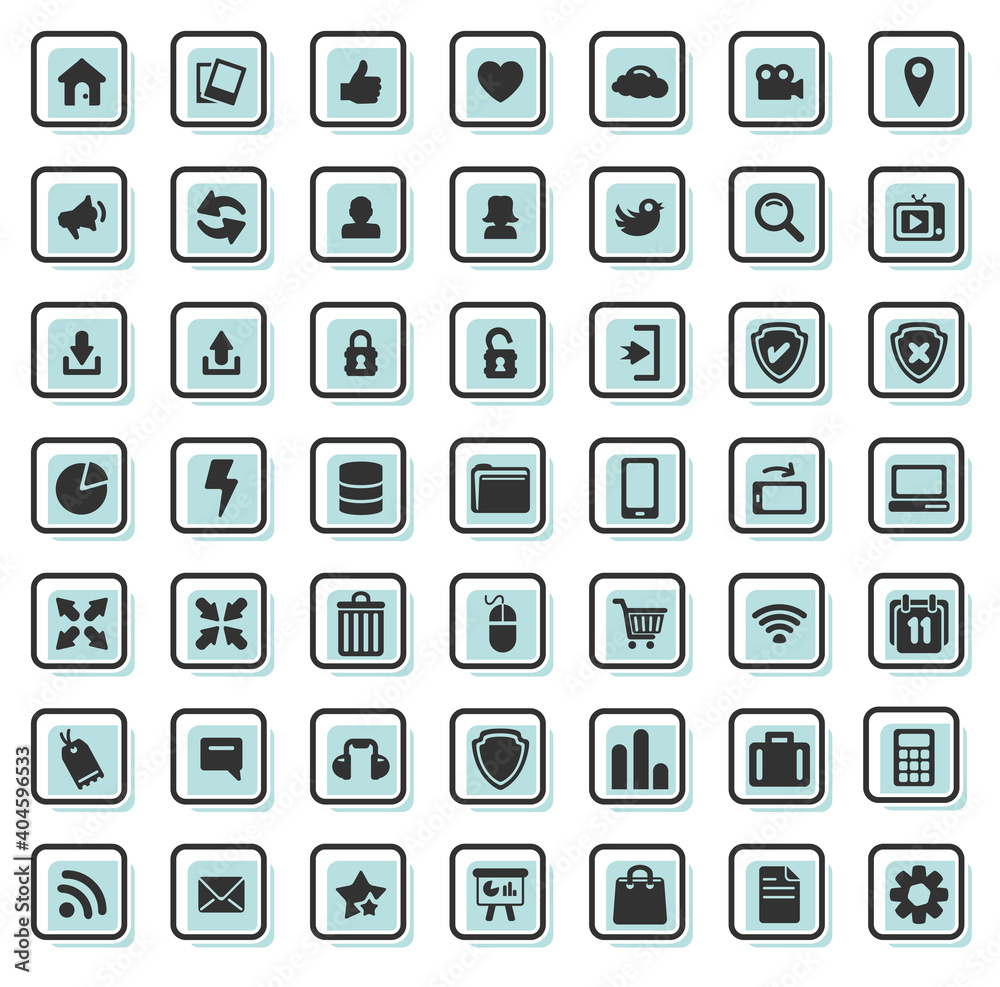 Modern style internet icons set.Vector illustration. Modern style internet icons set.Vector illustration.