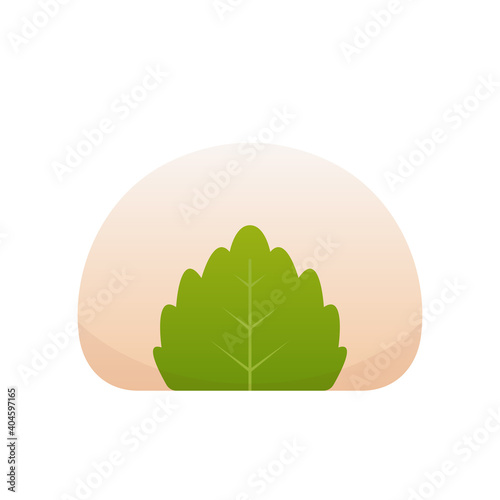 Sakura mochi vector. Sakura mochi is japan food. mochi on white background.