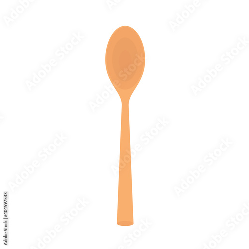 Spoon vector. Wood Spoon on white background.