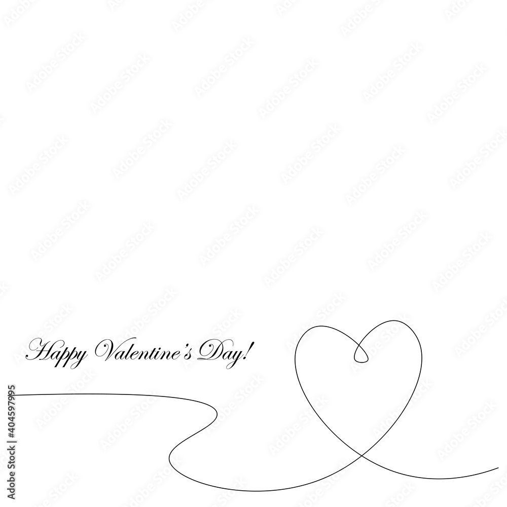 Valentines day card with heart vector illustration