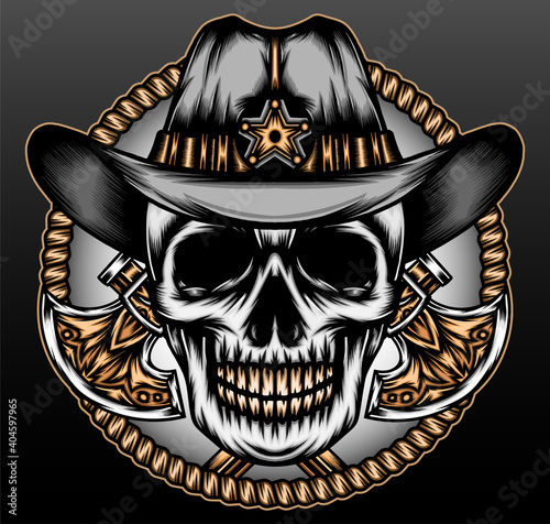 Vintage skeleton cowboy