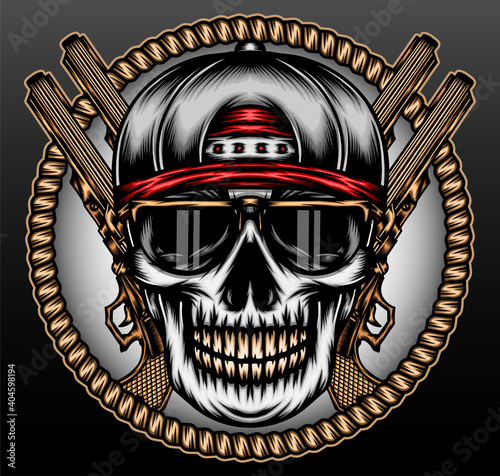 Hip hop gangsta skull