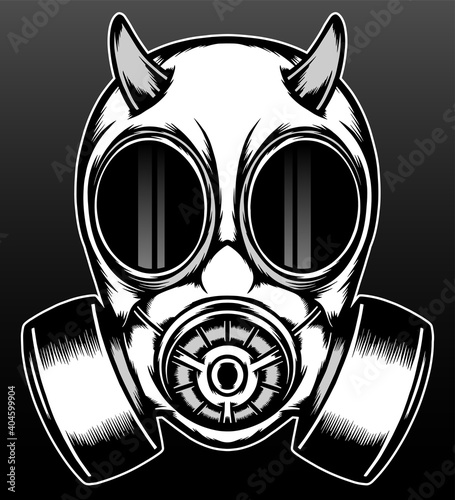 Dark demon gas mask