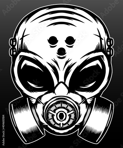 Cool alien with gas mask