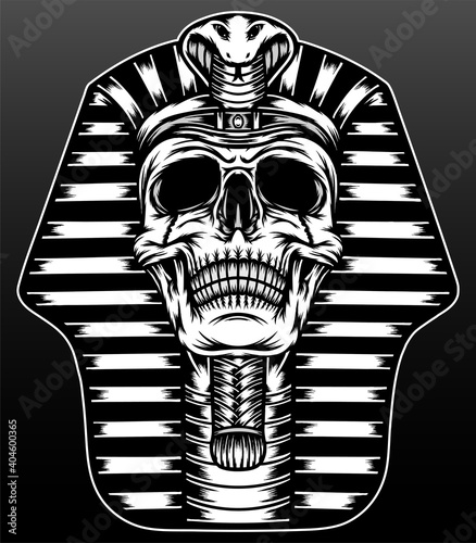 King pharaoh skull illustration