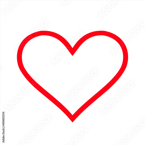 red vector heart icon, Valentine day, illustration vintage design element