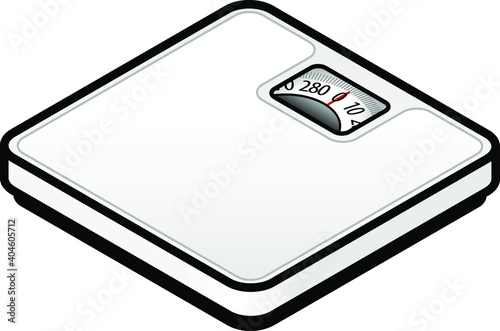 A classic square bathroom scales.