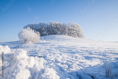 Snow landscape in sweden, skåne