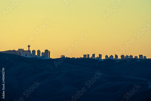 Belo Horizonte and Nova Lima Skyline at Saunset