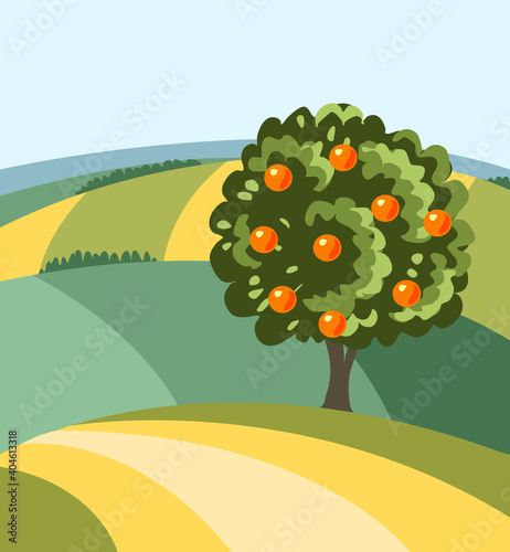 Fruit tree landscape.