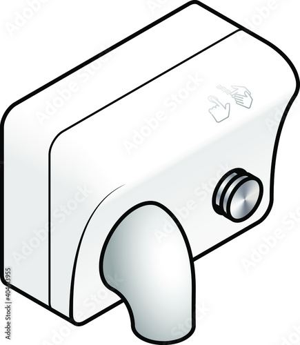 A wall mount hand dryer unit.