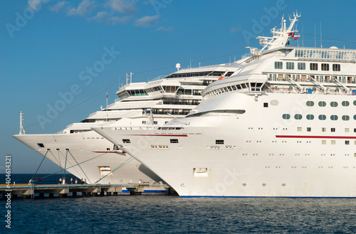 Two Cruise Ships Moored in Cozumel