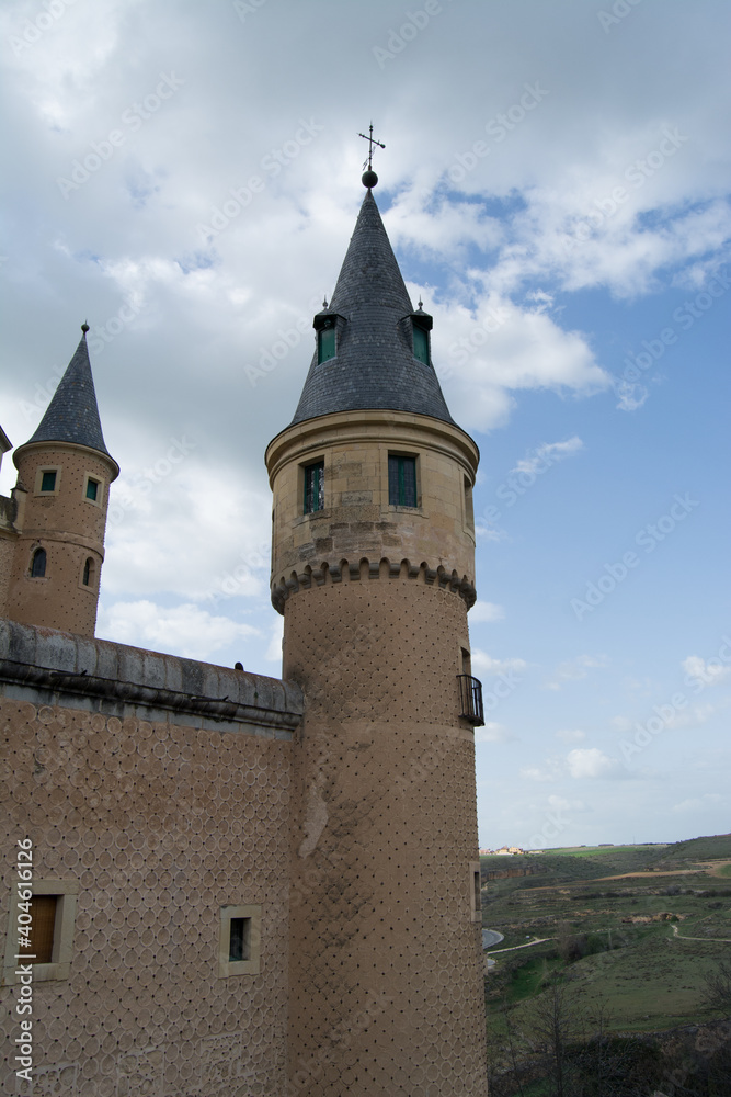 Tower of Alcazar Castle in Segovia, Spain