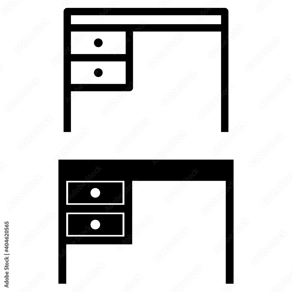 Furniture black icons Vector set. Furniture illustration symbol collection.